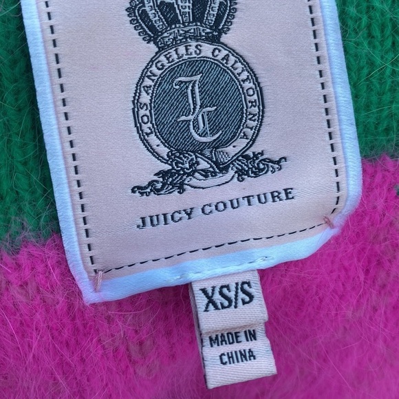 Juicy Couture Women’s Oversized Cardigan Angora Pink and Green Sweater XS/S - Picture 13 of 13